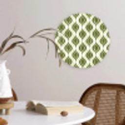 Patroon - Retro - Groen Wandcirkel kunststof plaat 5mm dik klein 188 -sfeer4