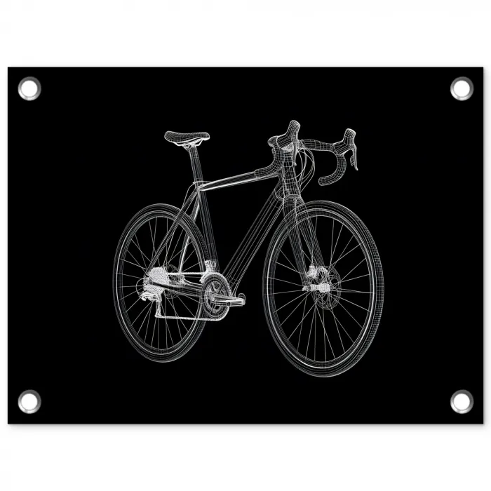 Lijnen - Illustratie - Wit tuinposter los doek klein -3d