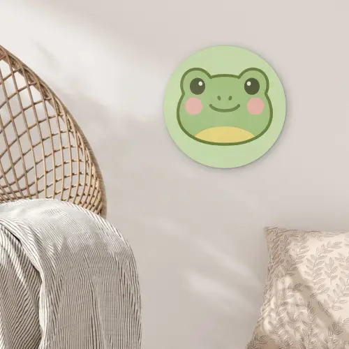 Kikker - Groen - Vriendelijkheid Akoestische PET Vilt - Rond klein -sfeer4