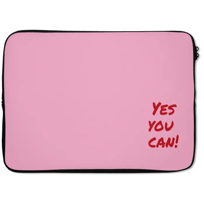 Yes you can do it - Rood - Roze laptophoes neopreen klein -zkaufland3dotto