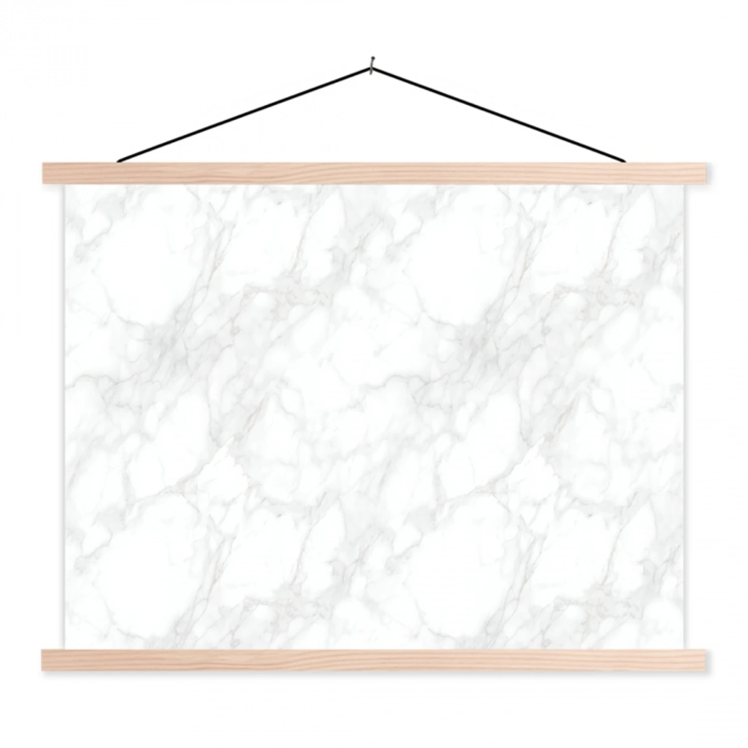 Minimalistisch - Wit - Grijze aders textielposter latten blank klein 122 -3d