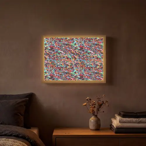 Spat - Abstract - Waterverf - Multi Light Box met batterij (Wandlamp) middel 907 -sfeer4