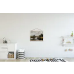 Eenden - Rivier - Landschap - Vlucht - Nostalgisch textielposter latten blank klein -kinderkamer
