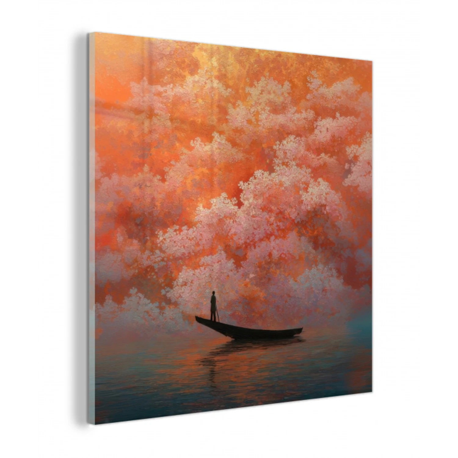 Zee - Boot - Wolken - Oranje plexiglas 5mm klein -z3d