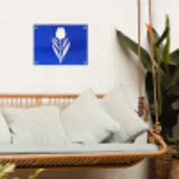 Tulp - Minimalistisch - Bladeren - Wit tuinposter los doek klein -sfeer7