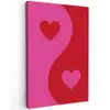 Minimalistisch - Rood - Roze - Hartjes Tuinposter op houten frame 2 cm dik klein -3d