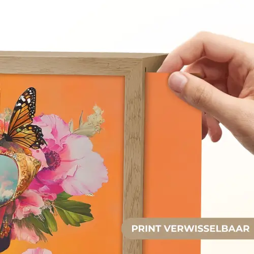 Vlinders - Vrouw - Zonnebril - Kleurrijk Light Box met batterij (Wandlamp) middel -USP_websiteprintNL