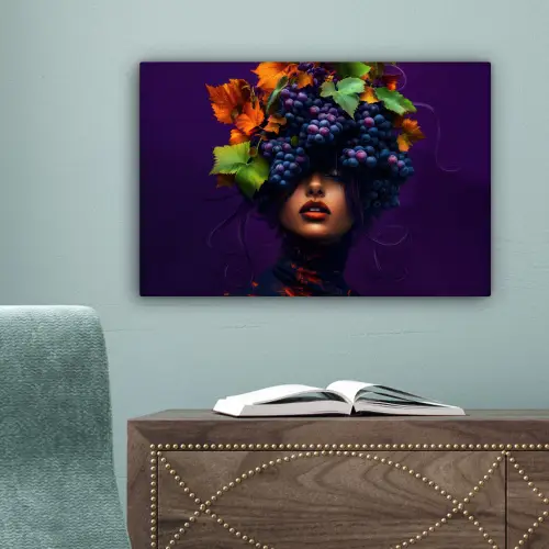 Vrouw - Paars - Druiven canvas 2cm klein -sfeer4