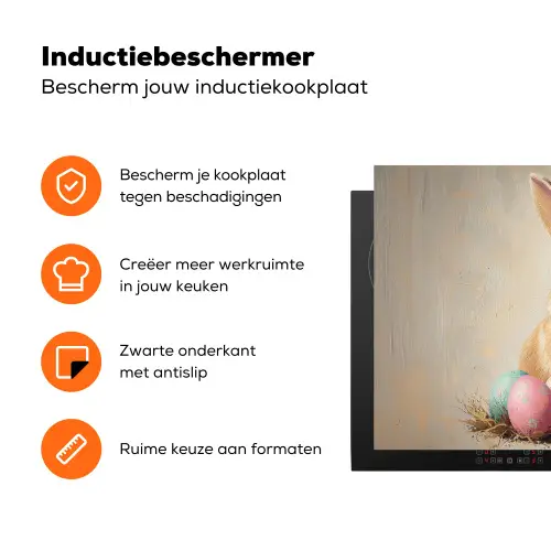 Paashaas - Pastel - Eieren Inductie beschermer vinyl 3mm klein -zzzzzzz-td-ups
