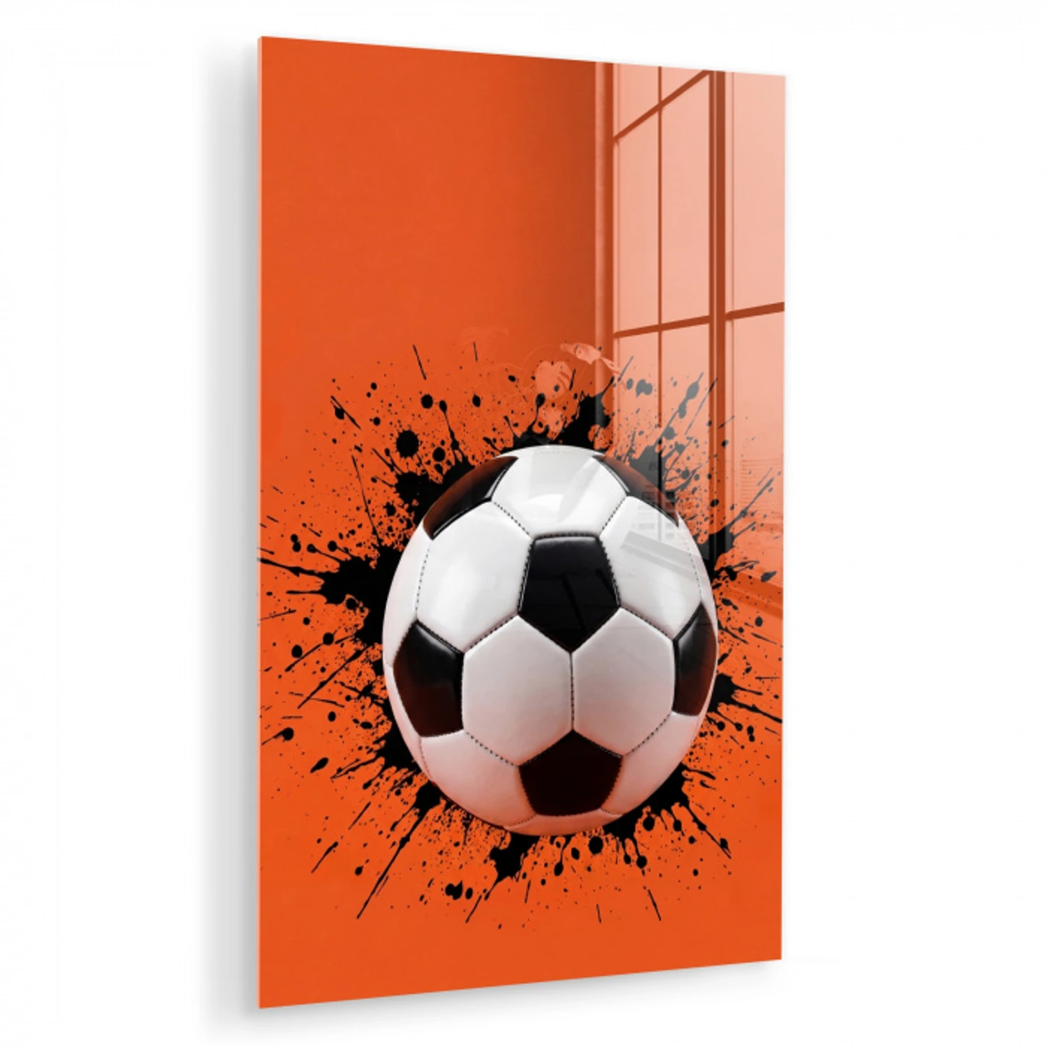Voetbal - Verf - Sport - Oranje plexiglas 5mm klein -zzzproduct_nieuw