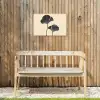 Bladeren - Minimalistisch - Zwart Tuinposter op houten frame 2 cm dik klein -sfeer4