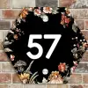 Bloemen - Zwart - Traditioneel Naambord Hexagon klein -sfeer2
