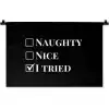 Kerst - Zwart - Wit - Quote - Grappig Wandkleed katoen klein -zz3d