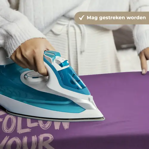 Follow your dreams - Paars - Penseeltextuur Wandkleed katoen klein -sfeer9