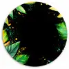 Bladeren - Groen - Geel - Verf - Jungle Wandcirkel plexiglas klein -3d