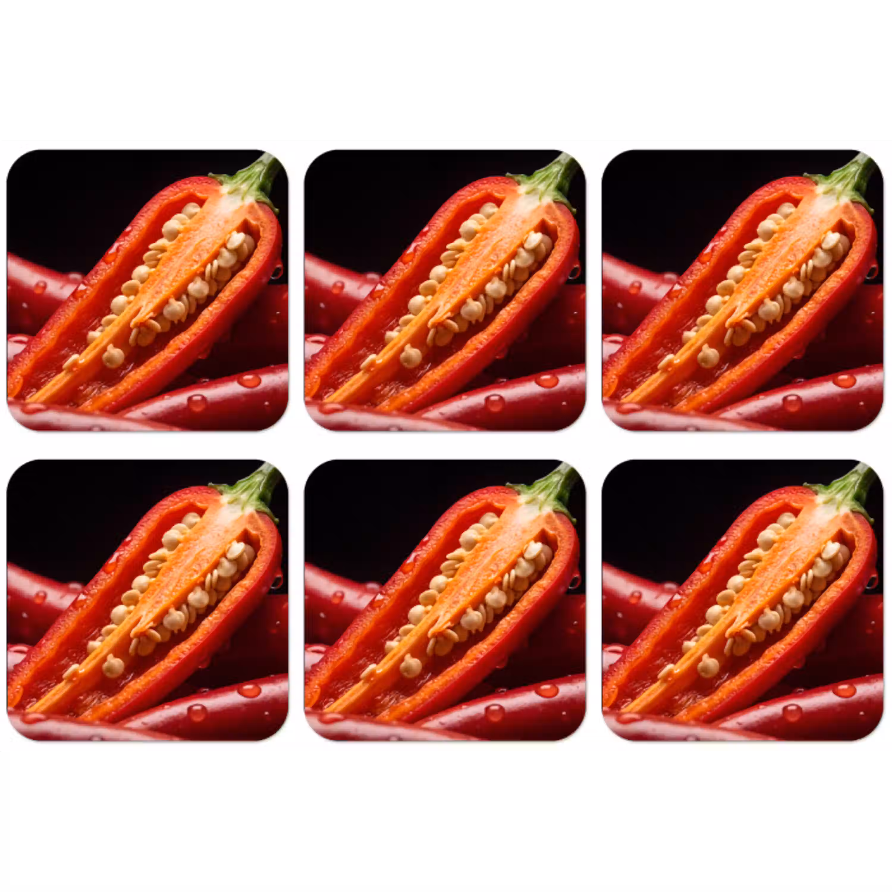 Chilipeper - Rood - Eten onderzetter kurk middel -zkaufland3dotto