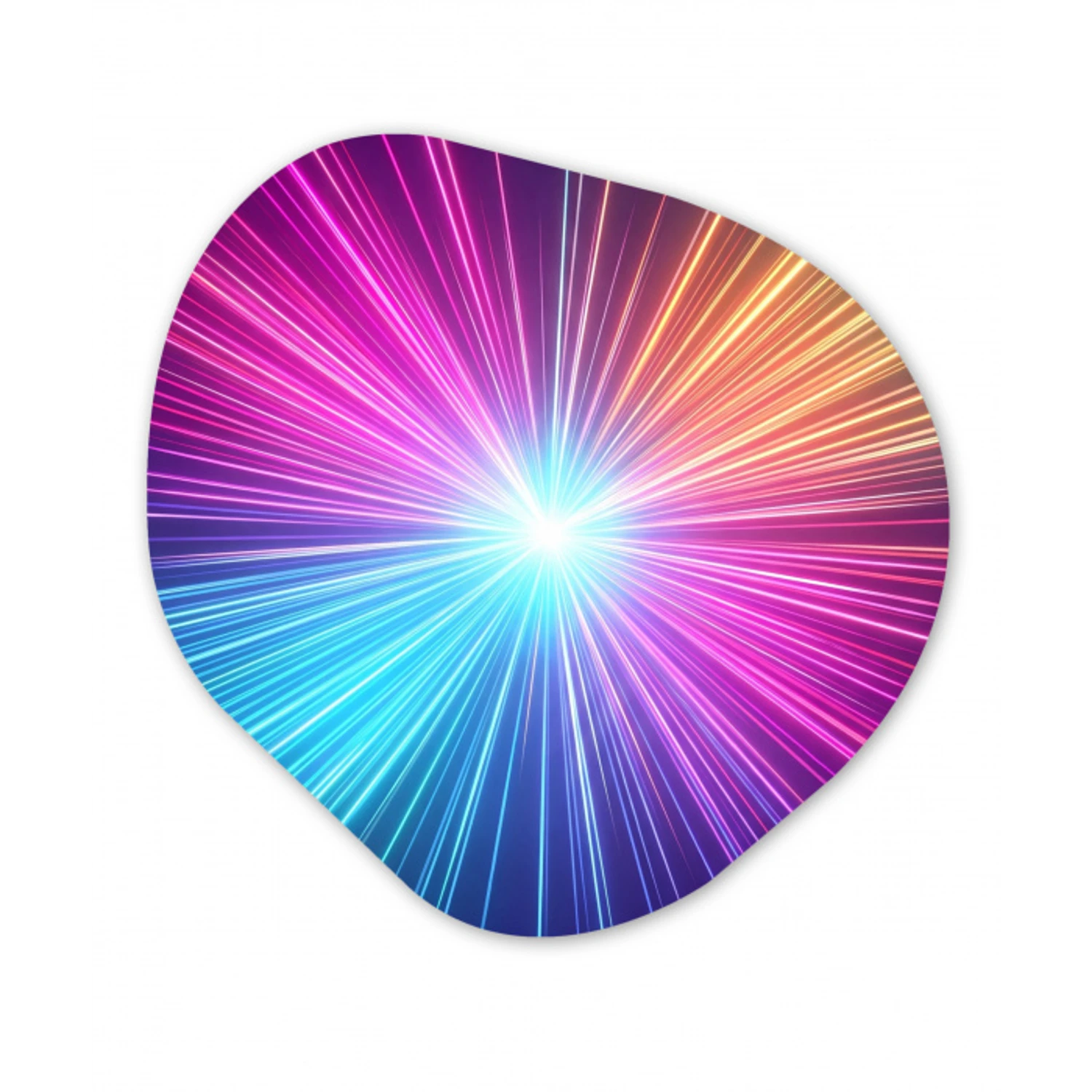 Abstract - Light - Burst - Modern - Colorful Wandcirkel Organisch Aluminium middel -3d