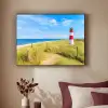 Vuurtoren - Duinen - Strand - Zee - Zomer Textielframe zwart klein -sfeer1