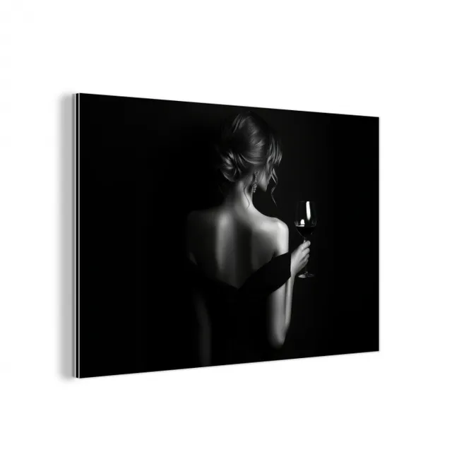 Vrouw - Wijn - Jurk aluminium wit klein -3d