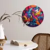 Abstract - Explosie - Neonkleuren Wandcirkel kunststof plaat 5mm dik klein -sfeer4