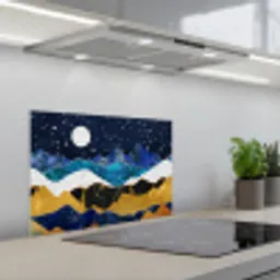 Nacht - Goud - Marmer - Abstract - Landschap - Berg keuken achterwand spatscherm klein -3d_schuin