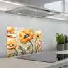Klaprozen - Oranje - Mozaïek - Bladeren keuken achterwand spatscherm klein -3d_schuin