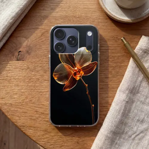 Orchidee - Doorzichtig - Bloem Telefoonhoesje iPhone 17 Pro klein -sfeer1