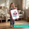 Zeemeermin met roze haar en blauwe staart tussen luchtbellen Kinderkoffer - Roze klein -sfeer2_NL