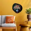 Hout - Vaas - Kleuren - Bloemen Wandcirkel Organisch Forex 3mm klein -sfeer4