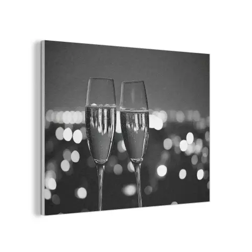 Bubbels - Proosten - Champagneglazen - Stadslichten PET vilt klein -3d