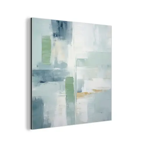 Verf - Moderne kunst - Abstract - Grijs aluminium wit klein -3d