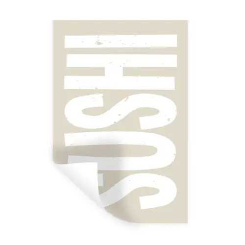 Sushi - Eten - Decoratie - Vintage Muursticker klein -3d