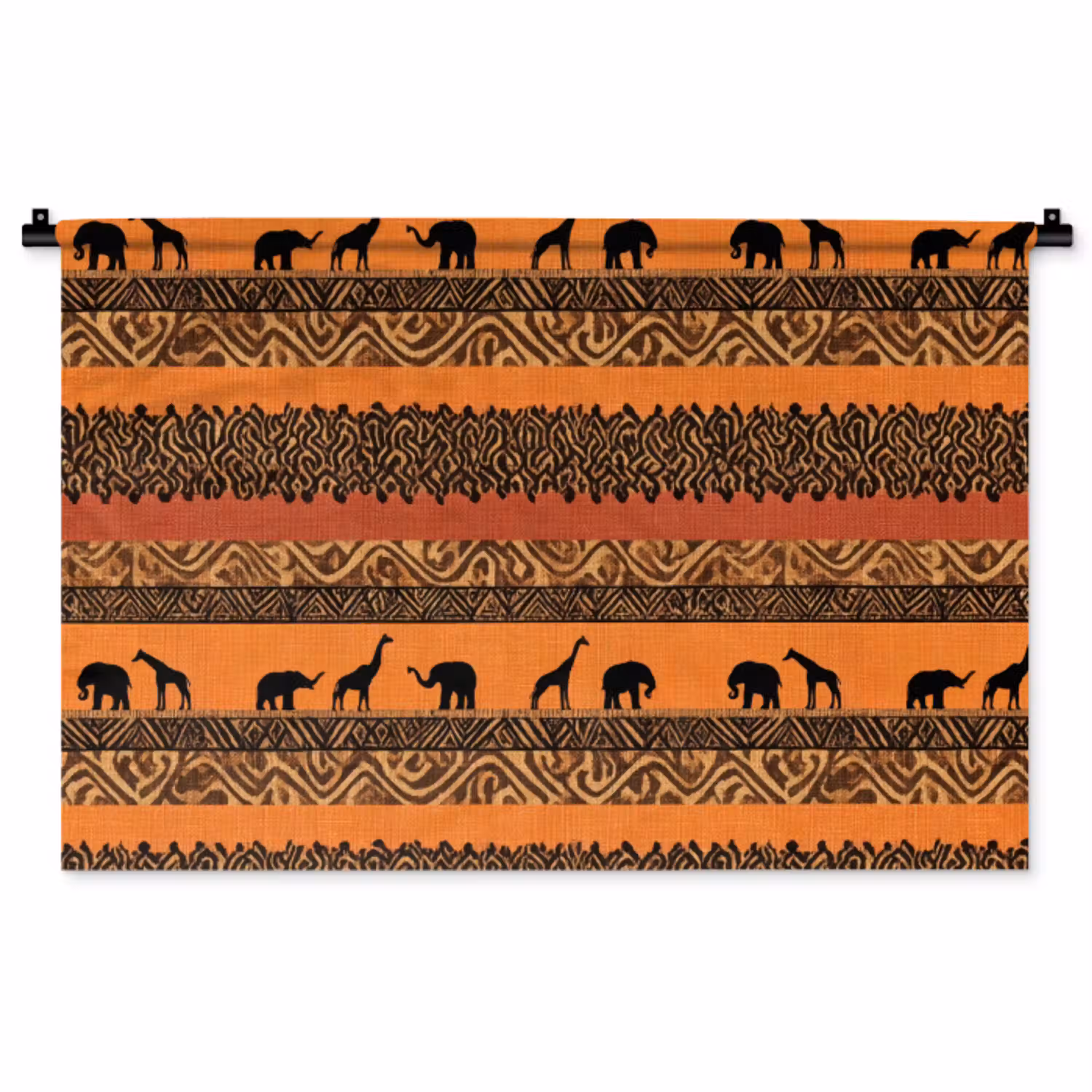 Oranje - Safari - Afrikaans - Dieren - Patroon Wandkleed katoen middel 269 -zz3d