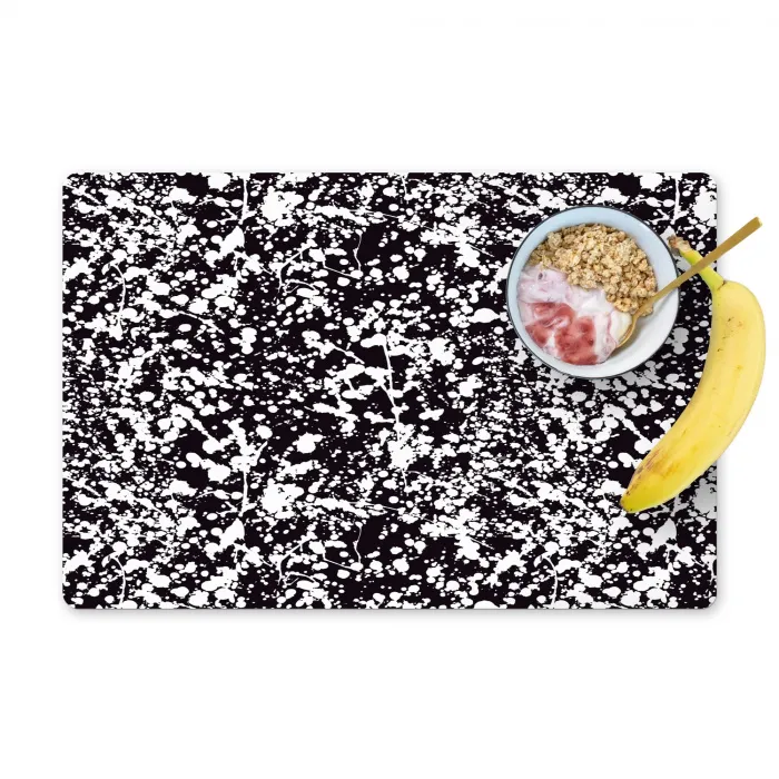 Spat - Stippen - Zwart - Wit Placemat vinyl groot 368 -zzzproduct_Kitchenyeah-website