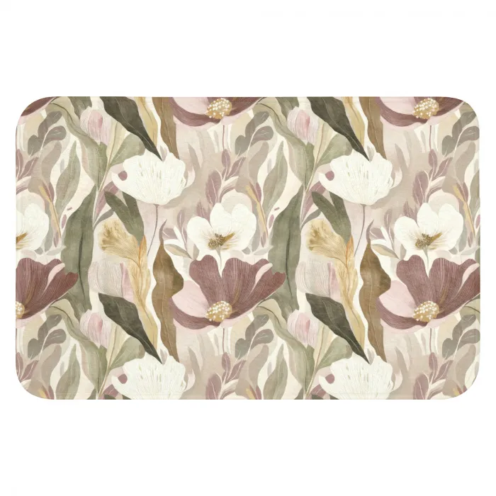 Bloemen - Aquarel - Kleurrijk Badmat klein 997 -3d