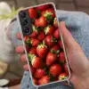 Aardbei - Fruit - Rood Hoesje Samsung Galaxy S22 met koord klein -sfeer3