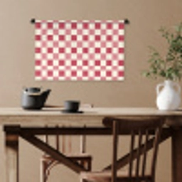 Patroon - Schaak - Roze Wandkleed katoen klein 269 -sfeer6