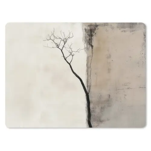 Wabi sabi - Plant - Beige muismat rubber klein -3d