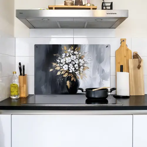 Bloemen - Wit - Vaas - Abstract Inductie beschemer met haakjes klein -sfeer2