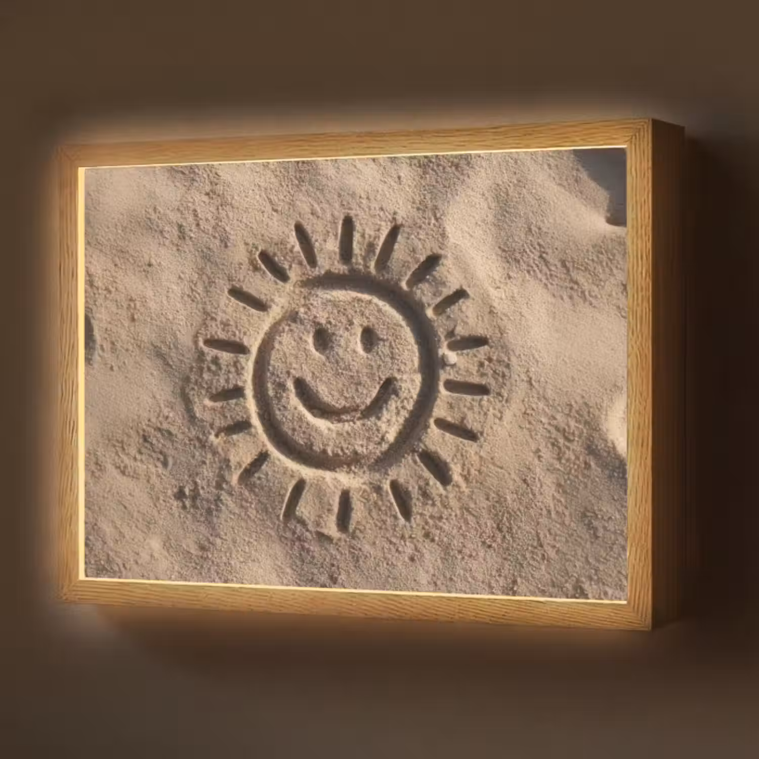 Lightbox - Wandleuchte - Gesicht - Sonne - Sand - Unterzeichnet
