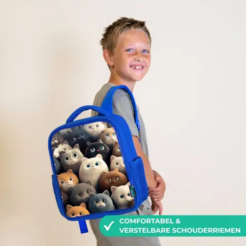 Kattenkabaal Kinderrugzak - Blauw middel -sfeer3_NL