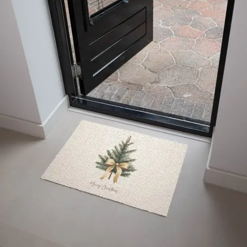 Kerstboom - Kerst - Merry Christmas - Beige Deurmat klein -sfeer5