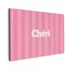 Gestreept - Roze - Chéri Tuinposter op houten frame 2 cm dik klein -3d