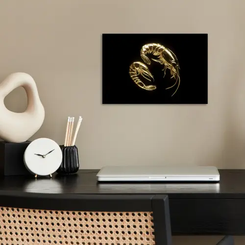Garnalen - Zwart - Goud - Dieren poster papier klein -sfeer1