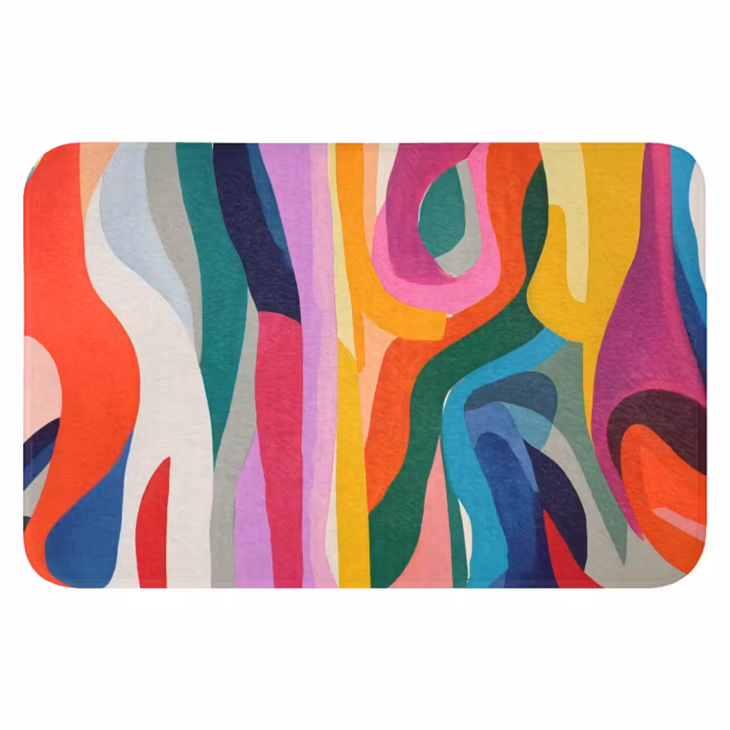 Badmat - Abstract - Kleurrijk - Golven - Lijnen