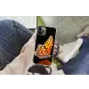 Vlinder - Bloemen - Insect - Portret - Zwart - Oranje Hoesje iPhone 12 Pro met koord klein -hand