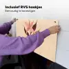 Minimalistisch - Bloem - Bladeren - Beige Inductie beschemer met haakjes klein -ky-ophangen-nl