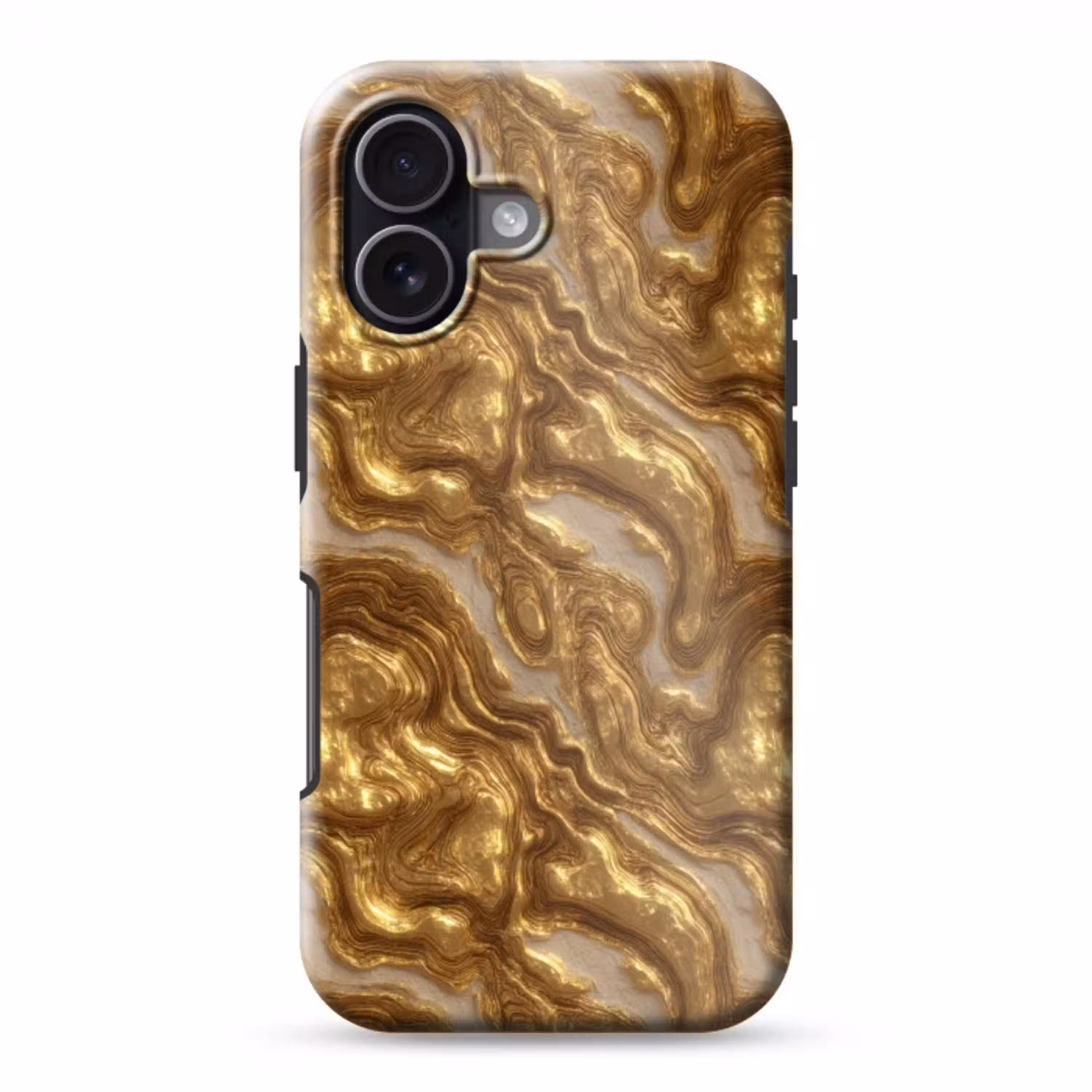 Golven - Organisch - Goud - Crème Toughcase MagSafe Apple iPhone 17 klein 1017 -3d
