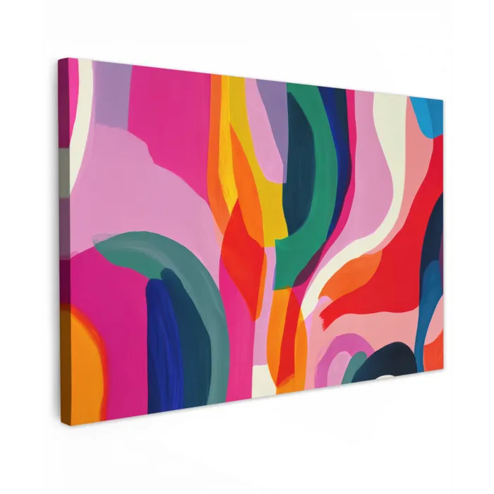 Vormen - Golvend - Abstract - Felroze canvas 2cm klein -z3d