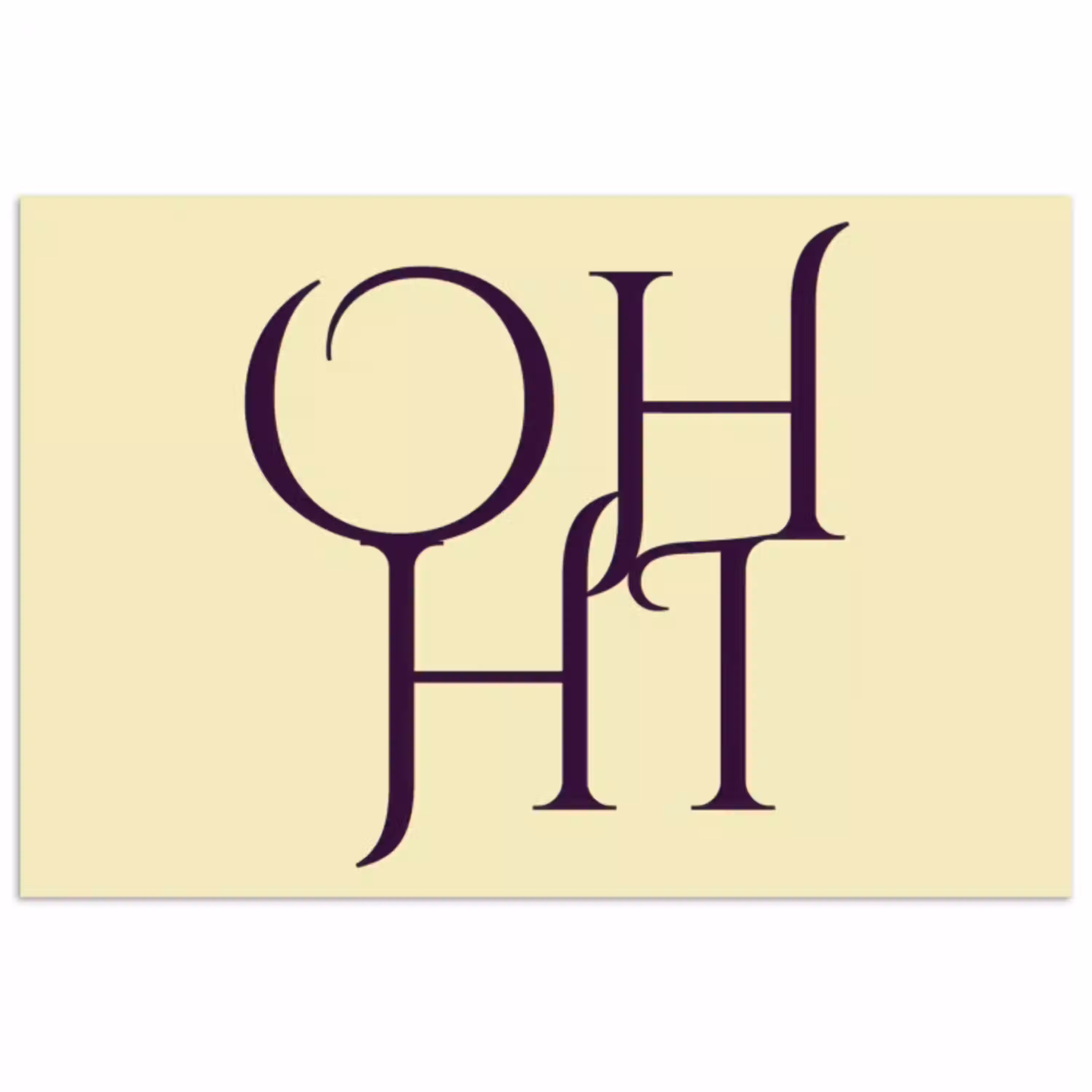 Oh hi - Geel - Monogram poster papier klein -3d